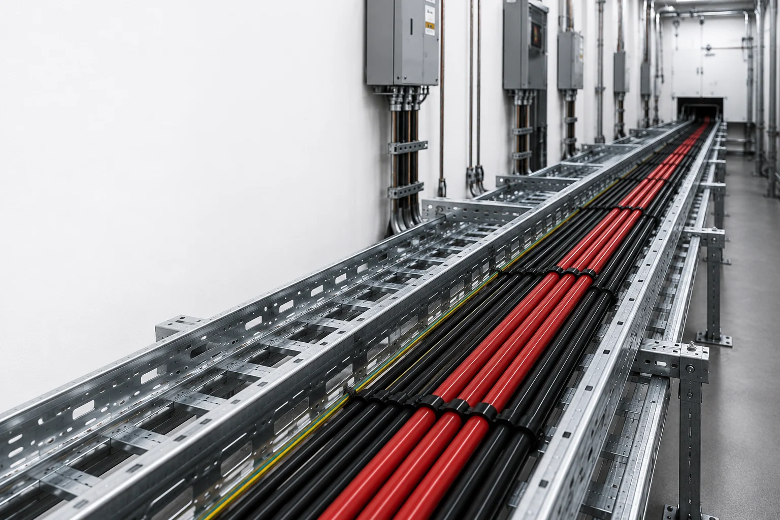 Trasy kablowe instalacji elektrycznej w budynku